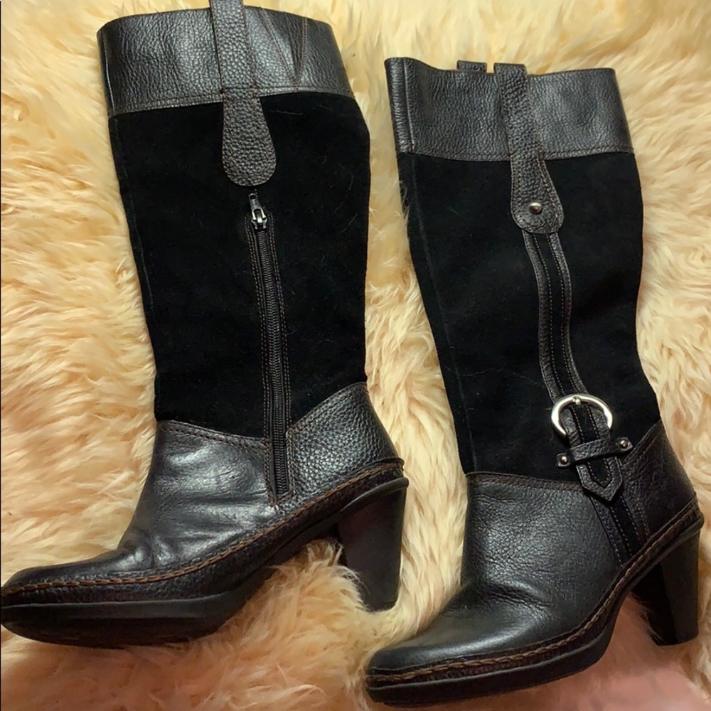 Black leather and suede healed Naturalizer boots